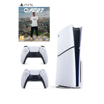 Sony Playstation 5 Slim Disc Edition + FC 27 + Papildomas Dualsense NAUDOTAS