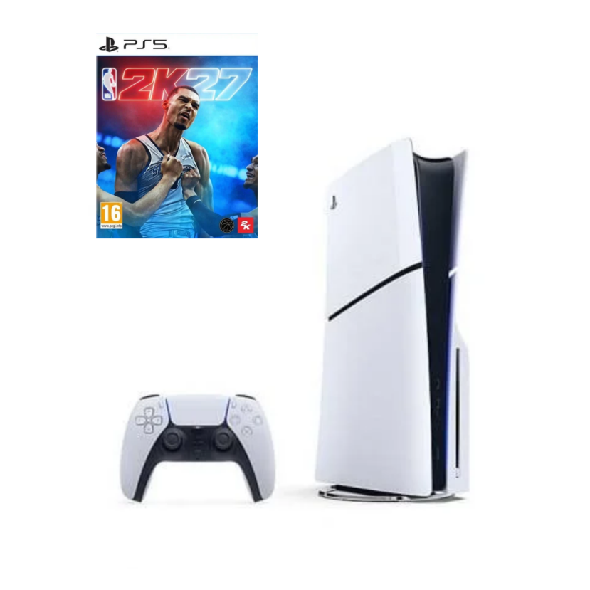 Sony Playstation 5 Slim Disc Edition + NBA 2K27 NAUDOTAS Sony Playstation 5 Slim Disc Edition + NBA 2K27 NAUDOTAS